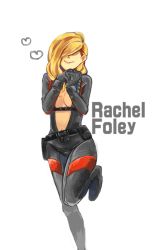 Rule 34 | 1girl, blonde hair, bodysuit, breasts, cleavage, commentary request, diving suit, gloves, hair over eyes, kakine-teitoku, large breasts, lips, long hair, rachael foley, resident evil, resident evil: revelations, solo, wetsuit