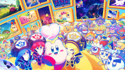 Rule 34 | absurdres, bandana waddle dee, beetley, bio spark, birdon (kirby), blade knight, blonde hair, blue hair, bomber (kirby), bonkers, broom hatter, bug, bugzzy, burning leo, butterfly, character request, chef kawasaki, chilly (kirby), closed eyes, como (kirby), creature, driblee, dyna blade, everyone, festival bird, flamberge (kirby), francisca (kirby), galacta knight, gim (kirby), hammer, happy, heart, highres, hyness, insect, jammerjab, kirby, kirby: star allies, kirby (series), knuckle joe, looking at viewer, monster, morpho knight, nesp, nintendo, noddy (kirby), one-eyed, open mouth, plugg (kirby), poppy bros jr, rayman limbs, red hair, rocky (kirby), shadow kirby, sir kibble, smile, suyasuyabi, tongue, vividria, void (kirby), void soul, void termina, waddle dee, waddle doo, warp star, weapon, wester, zan partizanne