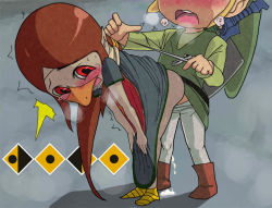 Rule 34 | 1boy, 1girl, bad id, bad pixiv id, beak, bent over, blush, breath, brown hair, clothed sex, clothes lift, cum, cumdrip, doggystyle, dress, dress lift, flat chest, gameplay mechanics, hands on own knees, head out of frame, heavy breathing, hetero, link, long hair, master sword, medli, mind control, monster girl, nintendo, no panties, pantyhose, parted bangs, pointy ears, r-one, rape, red eyes, rito, sex, sex from behind, sheath, sheathed, standing, standing sex, sweat, tears, the legend of zelda, the legend of zelda: the wind waker, toon link, wand