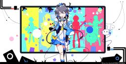 Rule 34 | 1girl, flower, headphones, ideolo, luo tianyi, microphone, microphone stand, open mouth, short hair with long locks, vocaloid, vocanese