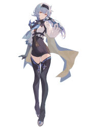 Rule 34 | 1girl, absurdres, black footwear, black gloves, black hairband, blue cape, blue hair, boots, breasts, cape, chest harness, closed mouth, clothing cutout, dawder, eula (genshin impact), full body, genshin impact, gloves, hairband, hand up, harness, high-waist shorts, highres, looking at viewer, medium breasts, medium hair, shorts, shoulder cutout, side cape, simple background, smile, solo, thigh boots, vision (genshin impact), white background, white sleeves, wide sleeves, yellow eyes