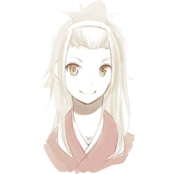 Rule 34 | 1girl, bangs pinned back, facing viewer, folded ponytail, grey hair, hairband, long hair, looking at viewer, md5 mismatch, original, poaro, red eyes, resized, shaved eyebrow, simple background, sketch, smile, solo, upper body, white background