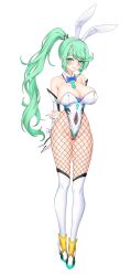 absurdres alternate_costume breasts feichu_keju full_body green_eyes green_hair highres large_breasts pneuma_(xenoblade) ponytail solo transparent_background xenoblade_chronicles_(series) xenoblade_chronicles_2