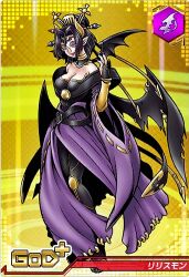 Rule 34 | 1girl, breasts, demon, demon girl, digimon, digimon (creature), digimon crusader, fallen angel, female focus, large breasts, lilithmon, mark of evil, official art, solo, wings