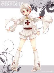 Rule 34 | 1boy, adapted costume, axis powers hetalia, bad id, bad pixiv id, detached sleeves, headset, male focus, open mouth, prussia (hetalia), red eyes, short hair, solo, standing, tobi (one), vocaloid