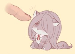 Rule 34 | 1girl, :&lt;, animalization, furry, hair over one eye, little witch academia, lowres, sucy manbavaran, tail