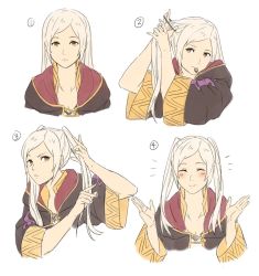 Rule 34 | 1girl, alternate hairstyle, fire emblem, fire emblem awakening, hood, kamu (kamuuei), long hair, looking at viewer, nintendo, robin (female) (fire emblem), robin (fire emblem), smile, solo, twintails, yellow eyes