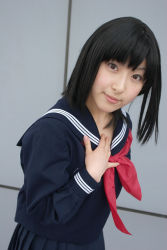 Rule 34 | awatsuki anzu, cosplay, ichigo 100 percent, photo (medium), school uniform, serafuku, toujou aya