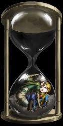 Rule 34 | 2boys, blonde hair, blue eyes, boots, brown eyes, brown hair, felix (golden sun), gloves, golden sun, hourglass, issac (golden sun), long hair, long image, male focus, multiple boys, short hair, tall image, trapped