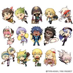 Rule 34 | &gt; &lt;, 6+boys, 6+girls, :3, abs, achilles (fate), ahoge, animal ear fluff, animal ear piercing, animal ears, asclepius (fate), atalanta (fate), atalanta alter (fate), baseball, baseball bat, baseball cap, baseball glove, baseball uniform, belt, black belt, black gloves, blonde hair, blue hair, blush stickers, braid, brown eyes, brown hair, caenis (fate), castor (fate), cheerleader, chibi, chiron (fate), chopsticks, closed eyes, copyright notice, cross-shaped pupils, cross print, earrings, europa (fate), euryale (fate), fate/grand order, fate (series), fingerless gloves, food, gloves, green eyes, green hair, grey hair, grin, hat, heracles (fate), holding, holding baseball bat, holding chopsticks, holding megaphone, hood, horse tail, jason (fate), jewelry, laurel crown, lower teeth only, medea (fate), medea (lily) (fate), megaphone, midriff, multiple boys, multiple girls, muscular, muscular male, official art, one eye closed, onigiri, open mouth, ororooops, outstretched arms, pants, pig, pink hair, pointy ears, pollux (fate), pom pom (cheerleading), ponytail, purple hair, red eyes, romulus quirinus (fate), short sleeves, sleeves past fingers, sleeves past wrists, smile, sportswear, spread arms, striped clothes, striped pants, sunken cheeks, super orion (fate), swinging, symbol-shaped pupils, tail, teeth, thick eyebrows, transparent background, twin braids, undercut, upper teeth only, veins, veiny arms, white gloves, white headwear, white pants, winged hat