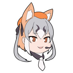 Rule 34 | animal ears, highres, island fox (kemono friends), kawanami eito, kemono friends, kemono friends v project, long hair, necktie, shirt, skirt, tail, twintails, virtual youtuber