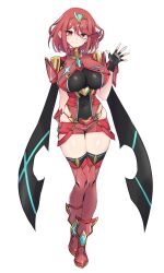 Rule 34 | 1girl, breasts, large breasts, latte, pyra (xenoblade), simple background, solo, white background, xenoblade chronicles (series), xenoblade chronicles 2