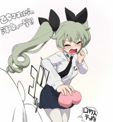 Rule 34 | 1girl, anchovy (girls und panzer), anzio school uniform, black neckwear, black ribbon, black skirt, blush, box, clenched hand, commentary request, cowboy shot, dress shirt, drill hair, embarrassed, emblem, frown, gift, girls und panzer, green hair, hair ribbon, heart-shaped box, holding, holding gift, leaning forward, long hair, long sleeves, miniskirt, motion blur, necktie, open mouth, pantyhose, pleated skirt, ribbon, school uniform, shirt, simple background, skirt, slapping, standing, the elder scrolls, the elder scrolls v: skyrim, translated, twin drills, twintails, valentine, wata do chinkuru, wavy mouth, white background, white pantyhose, white shirt
