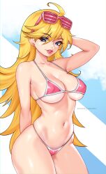 Rule 34 | 1girl, absurdres, blonde hair, breasts, darkmoney, highres, large breasts, long hair, panty &amp; stocking with garterbelt, panty (psg), solo