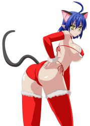 Rule 34 | 10s, 1girl, absurdres, adjusting clothes, adjusting swimsuit, ahoge, alternate costume, animal ears, artist request, ass, bikini, breasts, cat demon girl (shinmai maou no testament burst), cat ears, cat girl, cat tail, choker, christmas, cowboy shot, curvy, embarrassed, female focus, from side, frown, fur-trimmed bikini, fur-trimmed choker, fur trim, hair between eyes, hair intakes, hand on own ass, highres, hip focus, huge ass, large breasts, legs apart, looking at viewer, micro bikini, pointy ears, red bikini, red thighhighs, santa costume, shinmai maou no testament, shiny skin, side-tie bikini bottom, solo, source request, standing, string bikini, swimsuit, tail, thighhighs, transparent background
