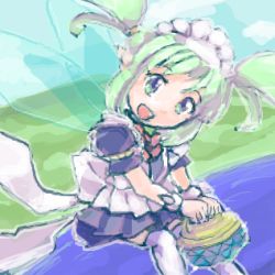 Rule 34 | 1girl, c-mond, fairy, fairy wings, lowres, maid, puchi carat, twintails, wings
