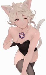 Rule 34 | 1boy, animal ears, bikini, blonde hair, bulge, collarbone, corrin (fire emblem), corrin (male) (fire emblem), corrin (male) (fire emblem), crossdressing, eyelashes, fire emblem, fire emblem fates, halterneck, heart, heart-shaped pupils, highres, leaning forward, looking at viewer, micro bikini, nintendo, one eye closed, pointy ears, red eyes, solo, swimsuit, symbol-shaped pupils, tail, thighhighs, translation request, trap, w (1999 kyu), zettai ryouiki