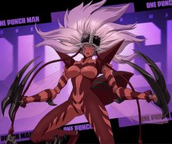 Rule 34 | animated, animated gif, antennae, arthropod girl, claws, colored skin, floating, floating hair, monster, mosquito musume, one-punch man, red skin, white hair