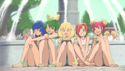 Rule 34 | 10s, 5girls, akinbo (hyouka fuyou), aoki reika, bad id, bad pixiv id, blonde hair, blue eyes, blue hair, bow, candy (smile precure!), character doll, cure beauty, cure happy, cure march, cure sunny, fountain, green eyes, green hair, hino akane (smile precure!), hoshizora miyuki, kise yayoi, long hair, midorikawa nao, multiple girls, open mouth, pencil, pink bow, pink eyes, pink hair, precure, rainbow order, red eyes, red hair, sandals, short hair, smile, smile precure!, yellow eyes