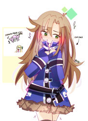 Rule 34 | absurdres, annoyed, blonde hair, breasts, brown hair, coat, embarrassed, flustered, frown, green eyes, hair ornament, hairclip, highres, if (neptunia), laughing, leggings, long hair, nepnep connect: chaos chanpuru, neptune (neptunia), neptune (series), nose bleed, open mouth, purple hair, ribbon, short hair, small breasts, thighs, vert (neptunia), yitsune melody