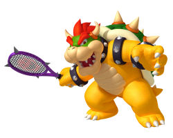 Rule 34 | 1boy, 3d, absurdres, bowser, full body, highres, male focus, mario (series), mario tennis, mario tennis open, nintendo, official art, simple background, solo, super mario bros. 1, white background