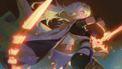 Rule 34 | 1girl, alzi xiaomi, black shorts, brown pantyhose, byleth (female) (fire emblem), byleth (fire emblem), cape, chromatic aberration, dagger, fire emblem, fire emblem: three houses, from side, green eyes, green hair, hair between eyes, highres, holding, holding sword, holding weapon, knife, looking to the side, nintendo, official alternate costume, pantyhose, parted lips, sheath, sheathed, shorts, solo, sword, sword of the creator, weapon
