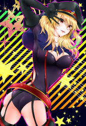Rule 34 | 1girl, ass, bad id, bad pixiv id, belt, black thighhighs, blonde hair, breasts, capelet, cleavage, cosplay, crossover, garter straps, gradient hair, green hair, hat, kurobe sclock, large breasts, leotard, long hair, looking back, milla maxwell, multicolored hair, official alternate costume, red eyes, solo, star (symbol), star driver, tales of (series), tales of xillia, thighhighs, v, v over eye, watanabe kanako, watanabe kanako (cosplay)