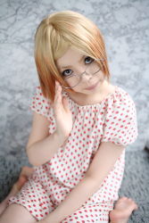 Rule 34 | blonde hair, cosplay, dress, glasses, highres, ichigo mashimaro, mamiya tamaki, photo (medium), sakuragi matsuri, strawberry pattern