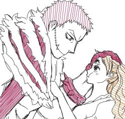 Rule 34 | &gt;:/, 1boy, 1girl, age difference, artist request, brother and sister, charlotte katakuri, charlotte pudding, one piece, pout, siblings, smile, source request, third eye