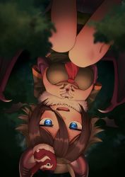 Rule 34 | 1girl, absurdres, animal ears, ascot, bat ears, bat wings, black nails, blue eyes, blush, breasts, brown hair, cleavage, commentary request, fangs, fur collar, green serafuku, hair between eyes, hair ornament, hands on own chest, highres, hilgendorf&#039;s tube-nose bat (kemono friends), kemono friends, layered sleeves, long sleeves, looking at viewer, mask, mask on head, mitorizu 02, nail polish, open mouth, pleated skirt, red ascot, sailor collar, school uniform, serafuku, short hair, short over long sleeves, short sleeves, skirt, smile, solo, tengu mask, upside-down, wings
