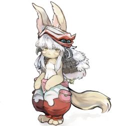 Rule 34 | 10s, artist request, brown eyes, rabbit, furry, highres, long hair, made in abyss, nanachi (made in abyss), white hair