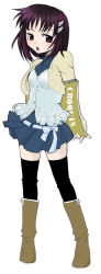 Rule 34 | 00s, 1girl, genshiken, ogiue chika, simple background, solo, thighhighs, white background