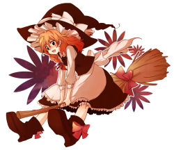 Rule 34 | 1girl, am (going nowhere), bad id, bad pixiv id, blonde hair, boots, braid, broom, broom riding, fang, female focus, hat, kirisame marisa, short hair, solo, toco, touhou, witch, witch hat
