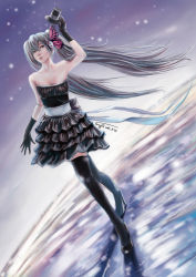 Rule 34 | 1girl, absurdly long hair, absurdres, anniversary, aqua eyes, aqua hair, arm up, artist name, artist request, back bow, bad id, bad pixiv id, bare shoulders, birthday, black bow, black dress, black footwear, black gloves, black hat, black high heels, black skirt, black thighhighs, blue eyes, blue hair, bow, breasts, butterfly hair ornament, cleavage, collarbone, corset, dated, dongyi eryi, dress, dutch angle, female focus, fingerless gloves, floating hair, frilled dress, frilled skirt, frills, full body, gathers, gloves, grey eyes, grey hair, hair ornament, happy birthday, hat, hatsune miku, headphones, headset, high heels, highres, holding, holding clothes, holding hat, long hair, low twintails, magnet (vocaloid), medium breasts, mini hat, mini top hat, miniskirt, parted lips, plaid, plaid dress, plaid skirt, pleated, pleated dress, pleated skirt, ribbon, shoes, short dress, signature, skirt, sleeveless, sleeveless dress, smile, solo, strapless, strapless dress, thighhighs, top hat, twintails, unworn headwear, very long hair, vocaloid, white corset