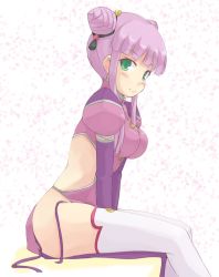 Rule 34 | 1girl, ar tonelico, ar tonelico iii, bad id, bad pixiv id, between thighs, blush, breasts, clothing cutout, double bun, dress, elbow gloves, gloves, green eyes, gust, hair bun, hair ornament, kuro (be ok), large breasts, panties, pink hair, rikka ryosya, side-tie panties, side cutout, single hair bun, sitting, smile, solo, thighhighs, thighs, underwear, untied, v arms, white thighhighs