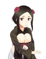 Rule 34 | 1girl, absurdres, artist request, black hair, flower, hair flower, hair ornament, highres, looking at viewer, princess principal, solo, third-party source, toudou chise, transparent background