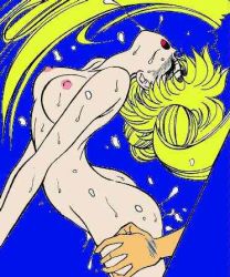 Rule 34 | 1990s (style), 1girl, arched back, artist request, ass, bent over, bishoujo senshi sailor moon, blonde hair, blue eyes, blush, breasts, closed eyes, female focus, head back, implied sex, lowres, moaning, nipples, nude, open mouth, orgasm, retro artstyle, solo focus, sweat, thigh grab, thighs, tsukino usagi, twintails, vaginal