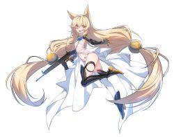 Rule 34 | 1girl, absurdly long hair, animal ears, assault rifle, asymmetrical legwear, barcode, barcode tattoo, black footwear, black thighhighs, blonde hair, blue eyes, boots, dress, elbow gloves, fang, flower, from side, full body, g41 (girls&#039; frontline), girls&#039; frontline, gloves, gun, h&amp;k g41, hair between eyes, heckler &amp; koch, heterochromia, high heel boots, high heels, highres, holding, holding gun, holding weapon, leg up, long hair, looking at viewer, low-tied long hair, low twintails, mismatched legwear, navel, open mouth, outstretched arm, panties, red eyes, rifle, see-through, simple background, sleeveless, sleeveless dress, solo, supernew, tattoo, thigh boots, thigh strap, thighhighs, trigger discipline, twintails, underwear, very long hair, weapon, white background, white panties, white thighhighs