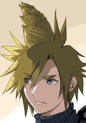 Rule 34 | 1990s (style), bamboo shoot, blonde hair, blue eyes, cloud strife, earrings, final fantasy, final fantasy vii, jewelry, lowres, male focus, retro artstyle, square enix, twinpoo