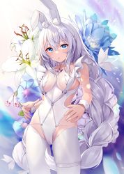 Rule 34 | + +, 1girl, absurdres, ahoge, animal ears, azur lane, blue eyes, bow, braid, breasts, cameltoe, chinese commentary, choker, collarbone, commentary request, cowboy shot, crossed bangs, fake animal ears, flower, hair bow, hairband, highres, le malin (azur lane), le malin (listless lapin) (azur lane), leotard, long hair, looking at viewer, low twin braids, medium breasts, o-ring, o-ring choker, official alternate costume, open mouth, playboy bunny, revision, sidelocks, signature, solo, standing, thigh strap, thighhighs, tokiha reimu, twin braids, very long hair, white bow, white leotard, white thighhighs, wrist cuffs