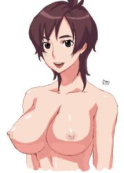 Rule 34 | 00s, 1girl, amaha masane, breasts, female focus, huge breasts, itou yuuji, large breasts, nipples, nude, solo, topless frame, upper body, witchblade