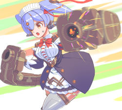 Rule 34 | 1girl, android, apron, blue hair, breasts, joints, large breasts, maid, maid apron, maid headdress, poppi (xenoblade), poppi qt (xenoblade), ridai (rx-78-5yori), robot ears, robot joints, solo, xenoblade chronicles (series), xenoblade chronicles 2