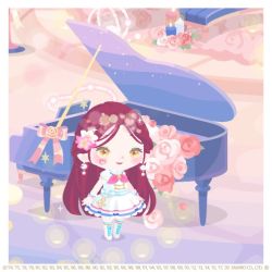 Rule 34 | 1girl, anchor symbol, artist name, artist request, blush, boots, brown eyes, brown hair, chibi, cross-laced footwear, dress, earrings, female focus, flower, full body, hair flower, hair ornament, heart, instrument, jewelry, koiha sky, long hair, looking at viewer, love live!, love live! sunshine!!, neckerchief, parted lips, piano, pink neckwar, puffy short sleeves, puffy sleeves, red hair, sakurauchi riko, short sleeves, skirt, smile, solo, white dress, white footwear, white skirt, yellow eyes