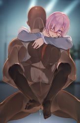 Rule 34 | 1boy, 1girl, ahegao, arms around neck, bald, black thighhighs, blurry, blurry background, breasts, censored, cero320, cheating (relationship), clothed female nude male, cum, cum in pussy, dark-skinned male, dark skin, fate/grand order, fate (series), feet, from behind, glasses, hair between eyes, hetero, highres, hug, hugging each other, implied sex, interracial, large breasts, legs, light blush, mash kyrielight, mosaic censoring, naughty face, necktie, netorare, no shoes, nude, parted lips, pink hair, purple eyes, pussy, rolling eyes, sex, short hair, standing, stealth sex, suspended congress, sweat, thighhighs, x-ray