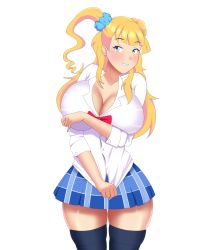 Rule 34 | 1girl, blonde hair, breasts, galko, highres, large breasts, oshiete! galko-chan, smile, solo
