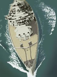 Rule 34 | admiral graf spee, battleship, from above, fuyunobu, graf spee, military, military vehicle, no humans, no lineart, ocean, pocket battleship, ship, spotlight, turret, warship, watercraft