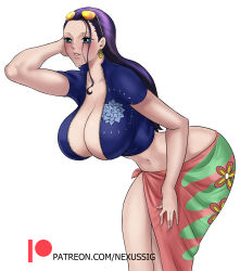 Rule 34 | 1girl, breasts, highres, large breasts, long hair, nexus sig, nico robin, one piece, solo, white background