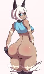 Rule 34 | 1girl, ass, curvy, hip focus, huge ass, ms. fortune (skullgirls), nadia fortune, pussy, skullgirls, solo, thick thighs, thighs, uncensored, wide hips