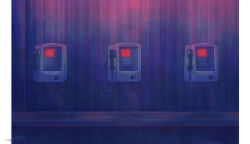 Rule 34 | blue background, chinese commentary, commentary request, corded phone, indoors, no humans, object focus, original, payphone, phone, pillarboxed, sanshui guantang