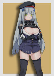 Rule 34 | 1girl, absurdres, aegisfate, beret, black hat, black jacket, black pantyhose, blunt bangs, blush, bottomless, bra, breast hold, breasts, buckle, cleavage, closed mouth, clothes pull, clothes writing, coat, colored eyelashes, crossed arms, dripping, embarrassed, frown, german flag, girls&#039; frontline, gloves, gluteal fold, goggles, goggles around neck, green eyes, grey hair, groin, hair ornament, hairpin, hat, highres, hk416 (girls&#039; frontline), jacket, large breasts, legs apart, long hair, long sleeves, looking at viewer, no panties, open clothes, open coat, open jacket, pantyhose, pantyhose pull, partially unbuttoned, pouch, pussy, shirt, sleeves past wrists, solo, standing, straight hair, thighhighs, thighs, underwear, very long hair, white bra, white gloves